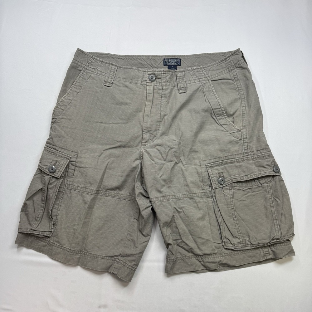 Ralph Lauren Polo Jeans Y2K Shorts Men's 39x12 Gray Cargo Ripstop Utility Hiking